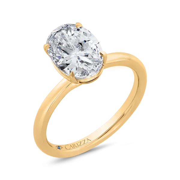 14K Yellow Gold Oval Cut Diamond Solitaire Engagement Ring (Semi-Mount) Image 2 Diamond Shop Ada, OK