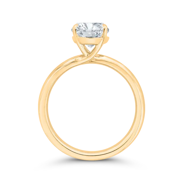 14K Yellow Gold Oval Cut Diamond Solitaire Engagement Ring (Semi-Mount) Image 4 Diamond Shop Ada, OK