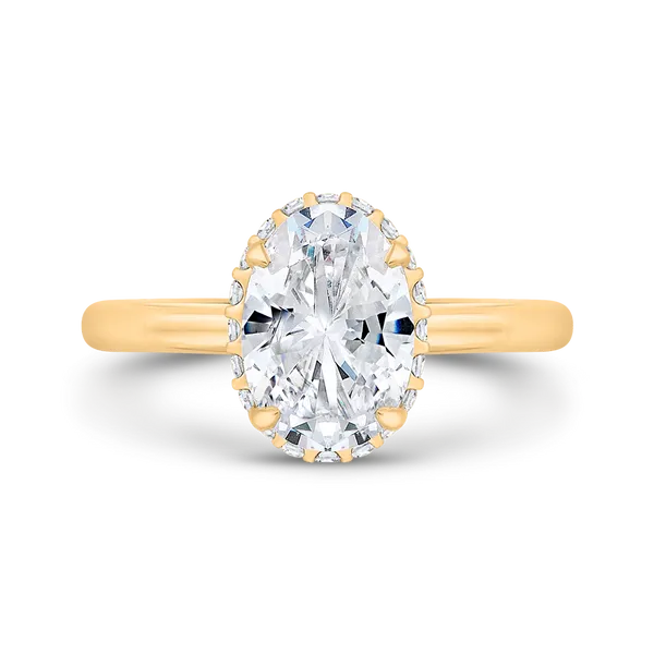 14K Yellow Gold Oval Cut Diamond Solitaire Engagement Ring (Semi-Mount) Alan Miller Jewelers Oregon, OH