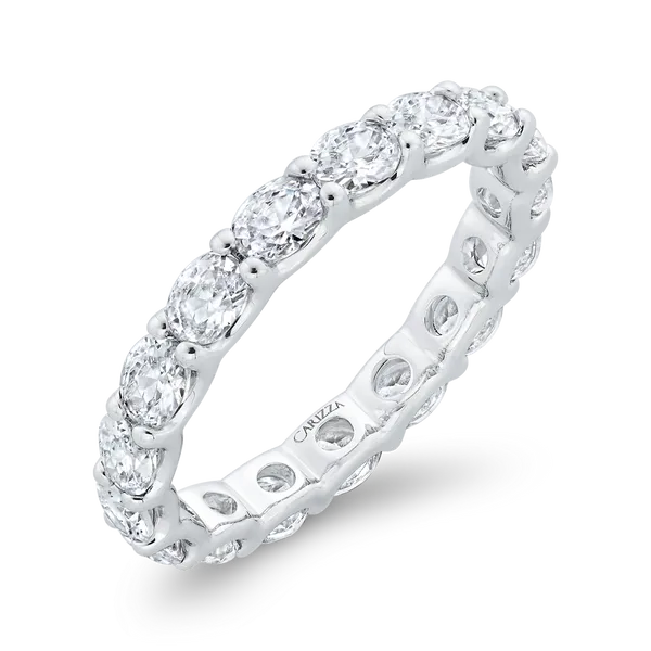 14K White Gold with Oval Diamond Eternity Ring Image 2 Alan Miller Jewelers Oregon, OH