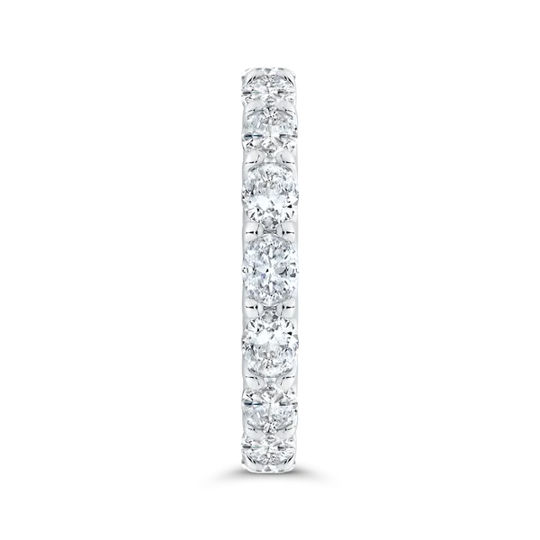 14K White Gold with Oval Diamond Eternity Ring Image 3 Alan Miller Jewelers Oregon, OH