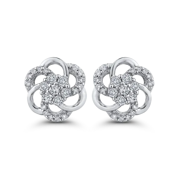 10K White Gold 1/3 Ct Diamond Fashion Earrings in 14K White Gold McChristy Jewelers Columbus, NE