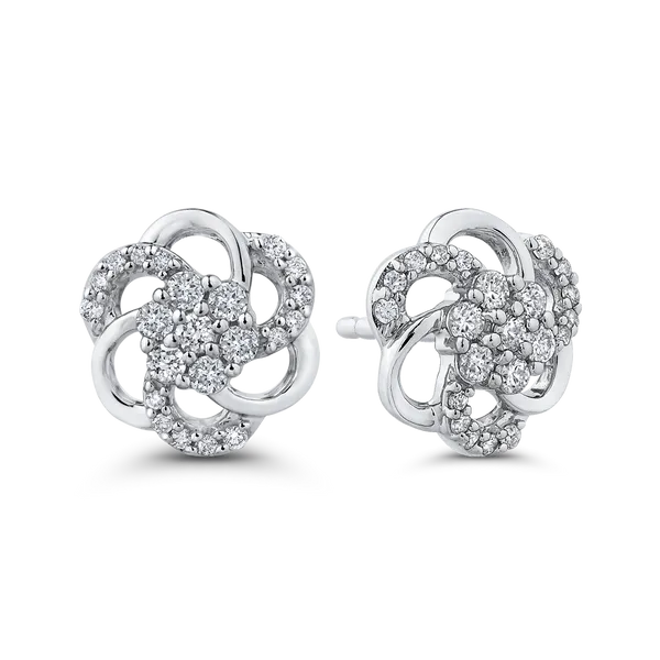 10K White Gold 1/3 Ct Diamond Fashion Earrings in 14K White Gold Image 2 McChristy Jewelers Columbus, NE