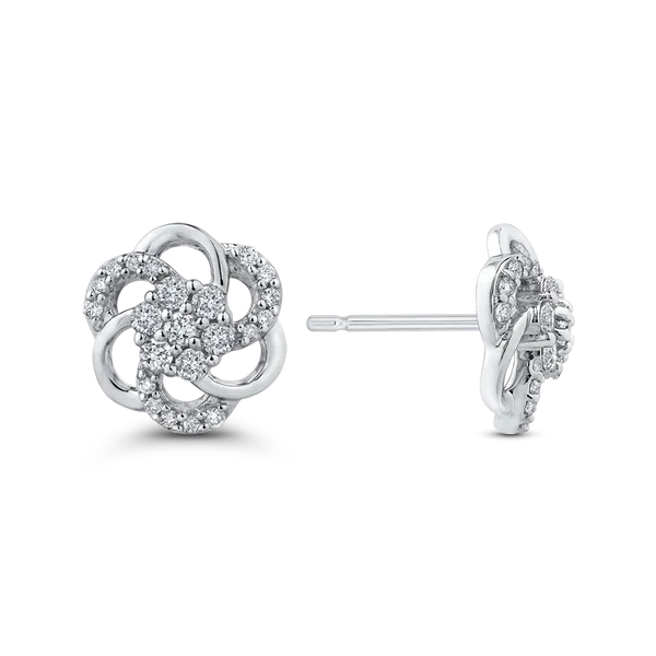 10K White Gold 1/3 Ct Diamond Fashion Earrings in 14K White Gold Image 3 McChristy Jewelers Columbus, NE