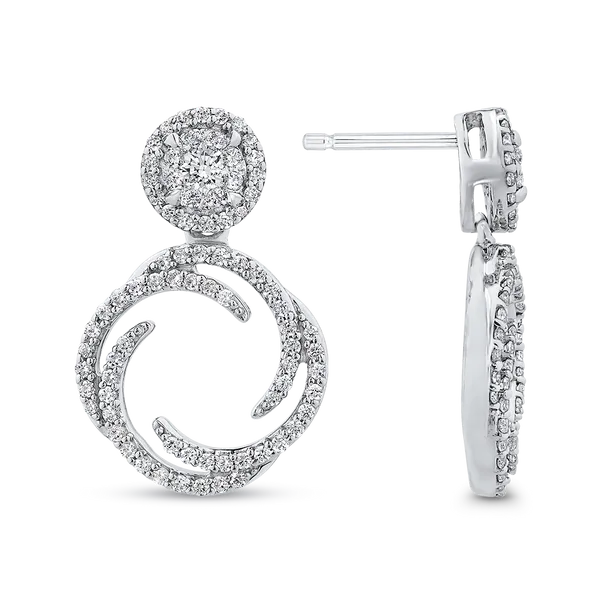 10K White Gold 7/8 Ct Diamond Fashion Earrings in 14K White Gold Image 3 McChristy Jewelers Columbus, NE