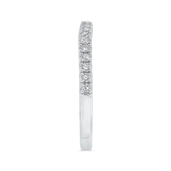 Round Diamond Half-Eternity Wedding Band in 14K White Gold Image 3 McChristy Jewelers Columbus, NE