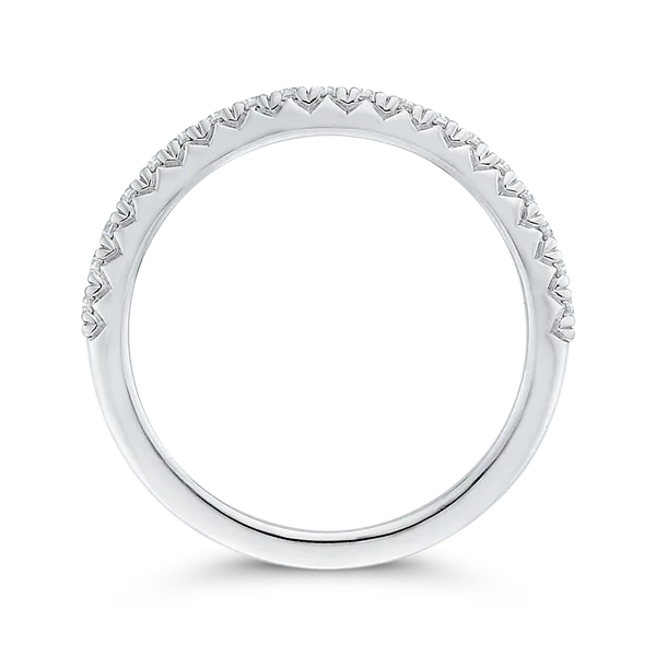 Round Diamond Half-Eternity Wedding Band in 14K White Gold Image 4 McChristy Jewelers Columbus, NE
