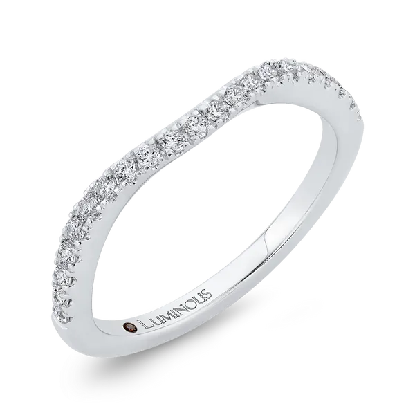 Round Diamond Half-Eternity Contour Wedding Band in 14K White Gold Image 2 McChristy Jewelers Columbus, NE