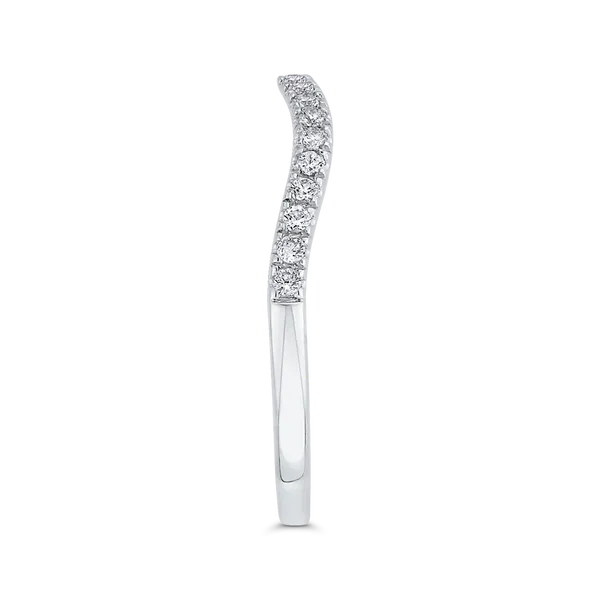 Round Diamond Half-Eternity Contour Wedding Band in 14K White Gold Image 3 McChristy Jewelers Columbus, NE