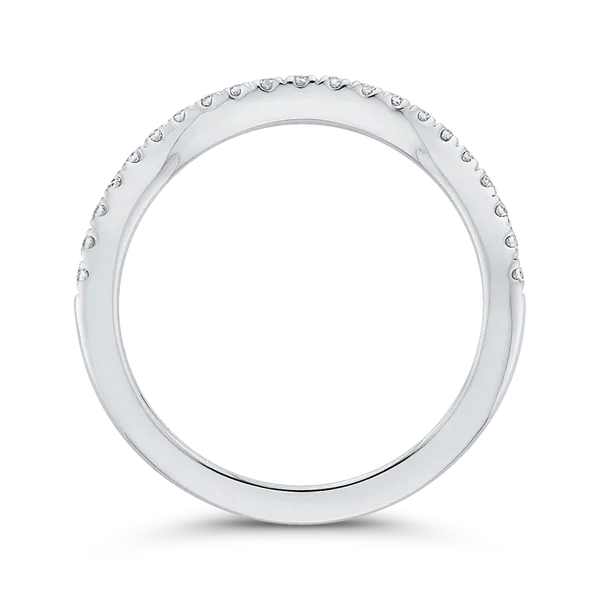 Round Diamond Half-Eternity Contour Wedding Band in 14K White Gold Image 4 McChristy Jewelers Columbus, NE