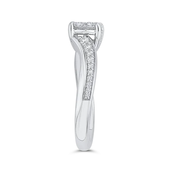 Diamond Bypass Engagement Ring in 14K White Gold Image 3 McChristy Jewelers Columbus, NE