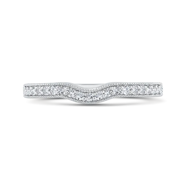 Round Half-Eternity Diamond Contour Wedding Band in 14K White Gold McChristy Jewelers Columbus, NE