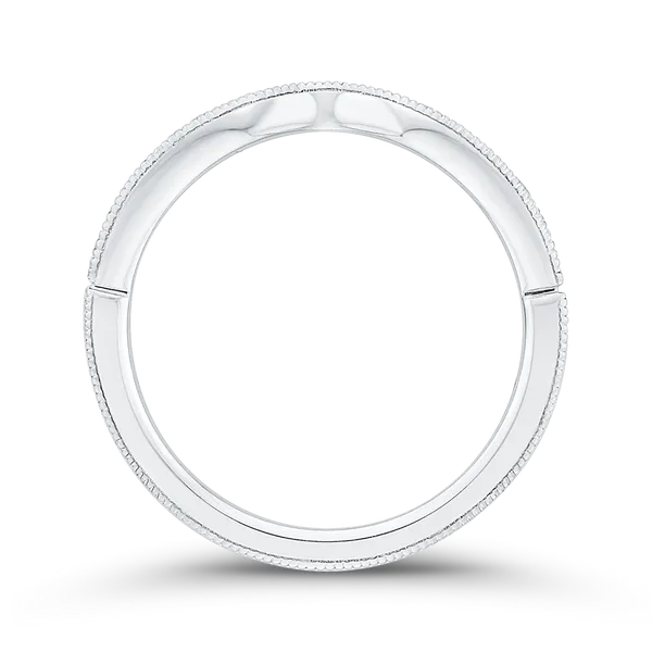Round Half-Eternity Diamond Contour Wedding Band in 14K White Gold Image 4 McChristy Jewelers Columbus, NE