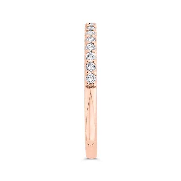Round Diamond Half-Eternity Wedding Band in 14K Rose Gold Image 3 McChristy Jewelers Columbus, NE
