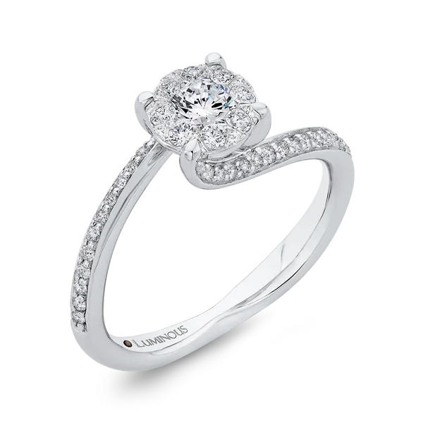 Round Diamond Bypass Engagement Ring in 14K White Gold Image 2 McChristy Jewelers Columbus, NE
