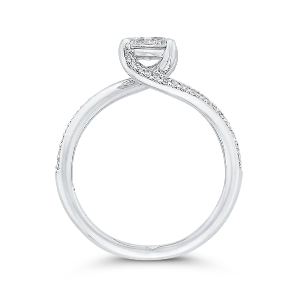Round Diamond Bypass Engagement Ring in 14K White Gold Image 4 McChristy Jewelers Columbus, NE