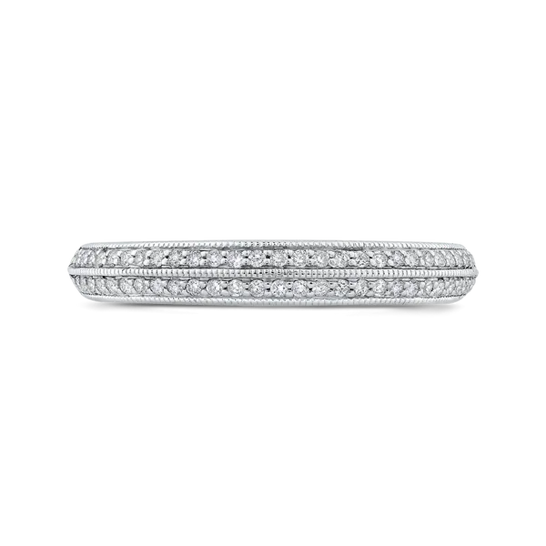 Round Diamond Half-Eternity Wedding Band in 14K White Gold McChristy Jewelers Columbus, NE