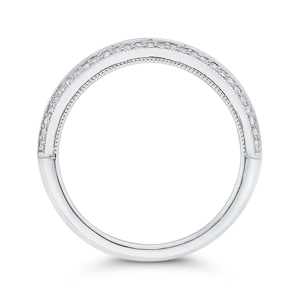 Round Diamond Half-Eternity Wedding Band in 14K White Gold Image 4 McChristy Jewelers Columbus, NE