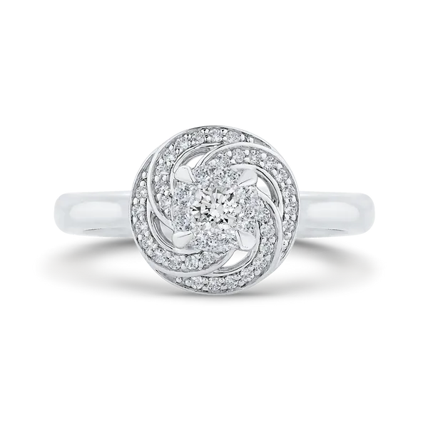 Round Diamond Swirl Fashion Ring in 14K White Gold McChristy Jewelers Columbus, NE