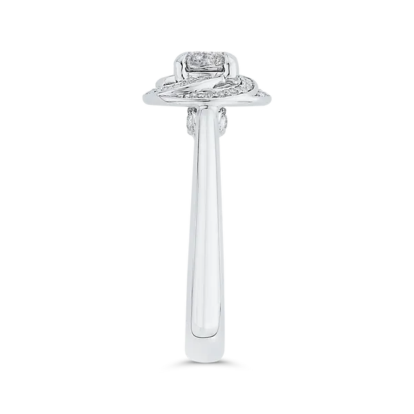 Round Diamond Swirl Fashion Ring in 14K White Gold Image 3 McChristy Jewelers Columbus, NE