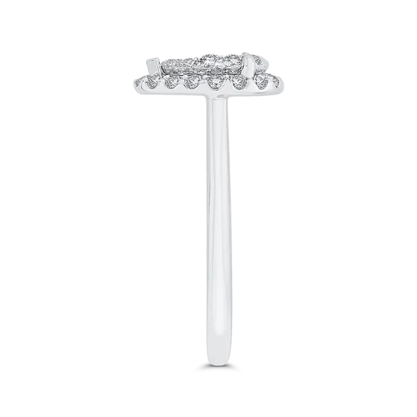 Round Diamond Pear Shape Halo Engagement Ring in 14K White Gold Image 3 McChristy Jewelers Columbus, NE