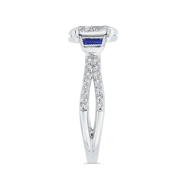 Diamond Engagement Ring with Sapphire in 14K White Gold Image 3 McChristy Jewelers Columbus, NE