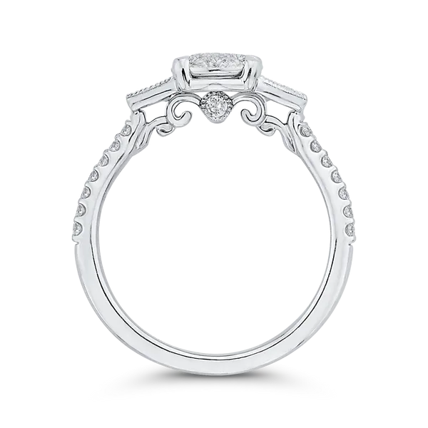 Diamond Engagement Ring with Sapphire in 14K White Gold Image 4 McChristy Jewelers Columbus, NE