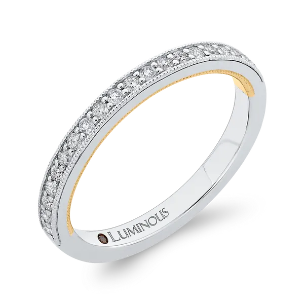 Round Diamond Wedding Band in 14K Two Tone Gold Image 2 McChristy Jewelers Columbus, NE