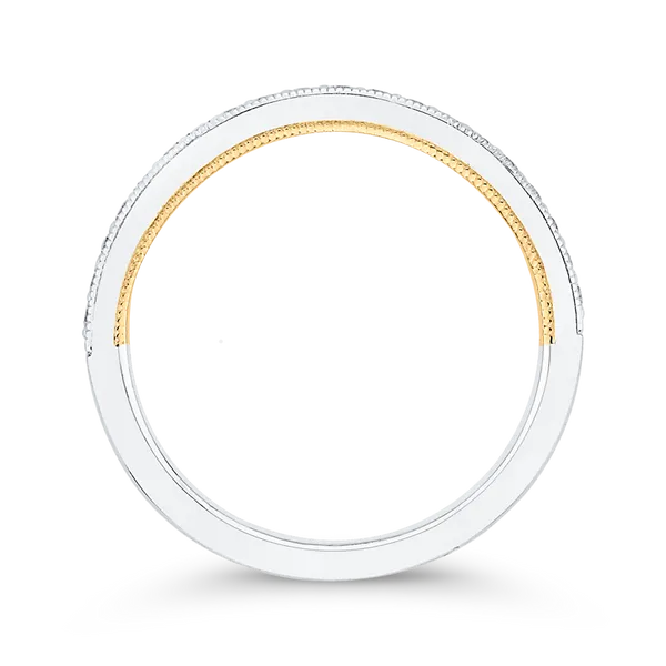 Round Diamond Wedding Band in 14K Two Tone Gold Image 4 McChristy Jewelers Columbus, NE