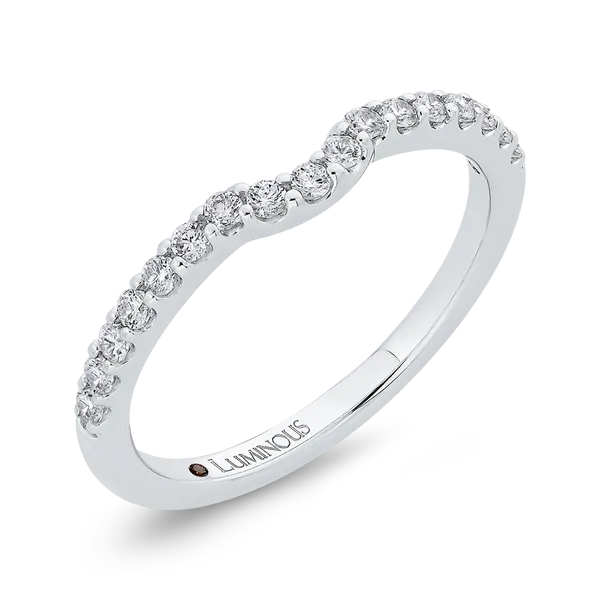 Diamond Half-Eternity Contour Wedding Band in 14K White Gold Image 2 McChristy Jewelers Columbus, NE