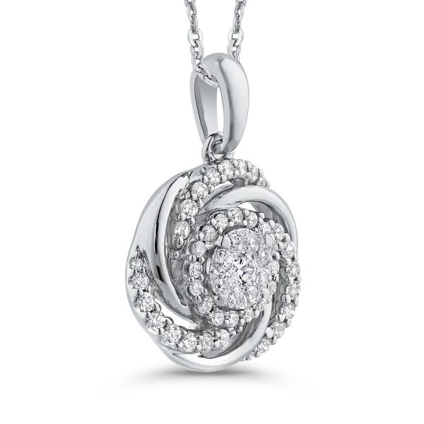 1/2 ct White Diamond 10K White Gold Swirl Fashion Pendant with Chain 14K White Gold Image 2 McChristy Jewelers Columbus, NE