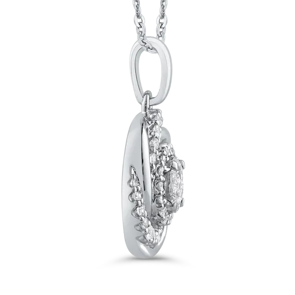 1/2 ct White Diamond 10K White Gold Swirl Fashion Pendant with Chain 14K White Gold Image 3 McChristy Jewelers Columbus, NE