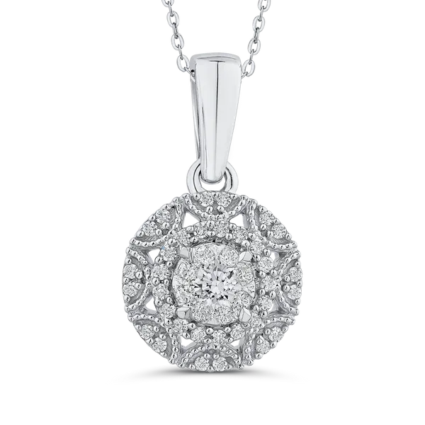 10K White Gold 1/3 ct White Diamond Fashion Pendant with Chain 14K White Gold McChristy Jewelers Columbus, NE