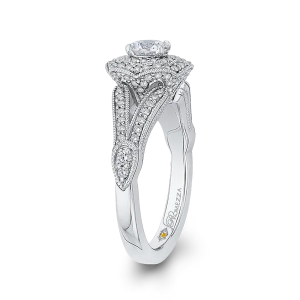 Round Double Halo Diamond Engagement Ring in 14K White Gold Image 3 McChristy Jewelers Columbus, NE