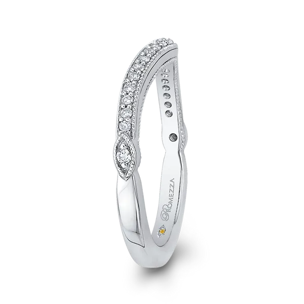 Round Diamond Half-Eternity Wedding Band in 14K White Gold Image 3 McChristy Jewelers Columbus, NE
