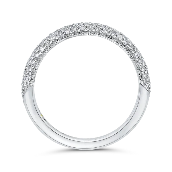 Round Diamond Half-Eternity Wedding Band in 14K White Gold Image 4 McChristy Jewelers Columbus, NE