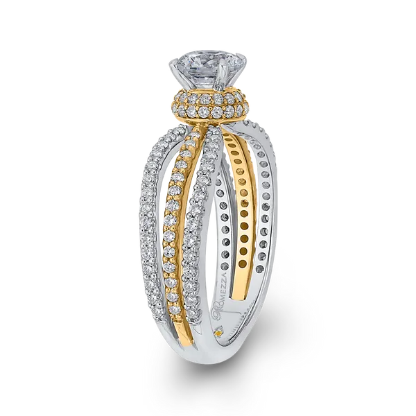 Split Shank Round Diamond Engagement Ring in 14K Two Tone Gold Image 3 McChristy Jewelers Columbus, NE
