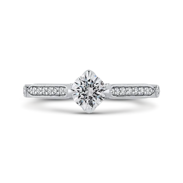 Round Diamond Engagement Ring in 14K White Gold McChristy Jewelers Columbus, NE