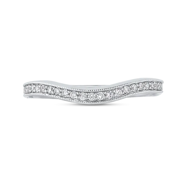 Round Diamond Half-Eternity Wedding Band in 14K White Gold McChristy Jewelers Columbus, NE