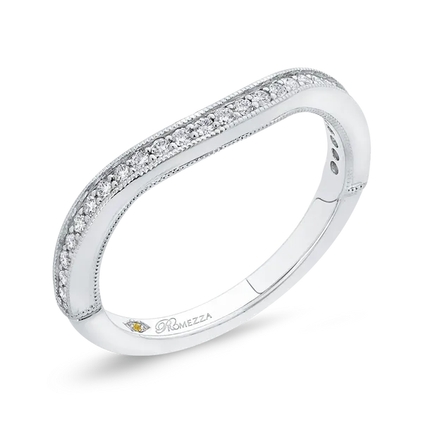 Round Diamond Half-Eternity Wedding Band in 14K White Gold Image 2 McChristy Jewelers Columbus, NE