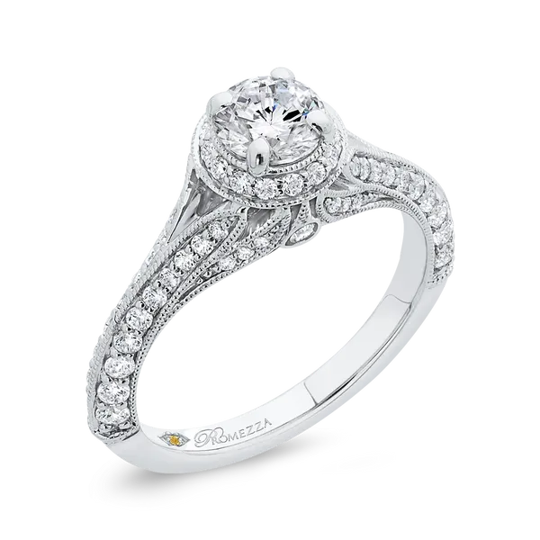Diamond Vintage Engagement Ring in 14K White Gold Image 2 McChristy Jewelers Columbus, NE