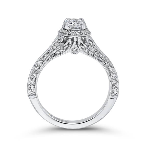 Diamond Vintage Engagement Ring in 14K White Gold Image 4 McChristy Jewelers Columbus, NE