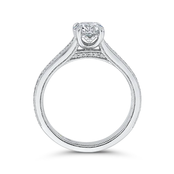 Round Diamond Cathedral Style Engagement Ring in 14K White Gold Image 4 McChristy Jewelers Columbus, NE