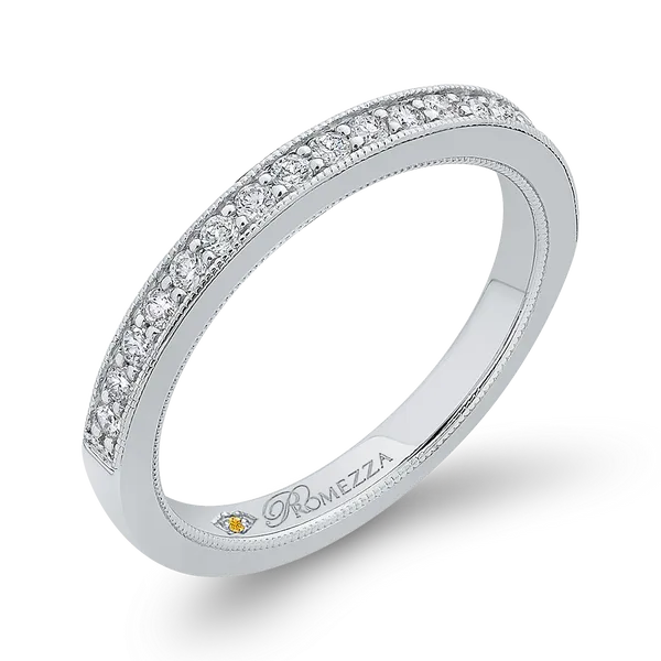 Round Diamond Half-Eternity Wedding Band in 14K White Gold Image 2 McChristy Jewelers Columbus, NE