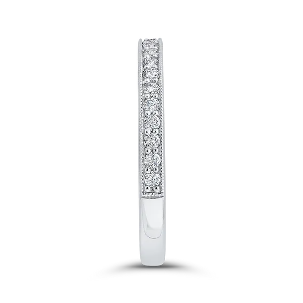 Round Diamond Half-Eternity Wedding Band in 14K White Gold Image 3 McChristy Jewelers Columbus, NE