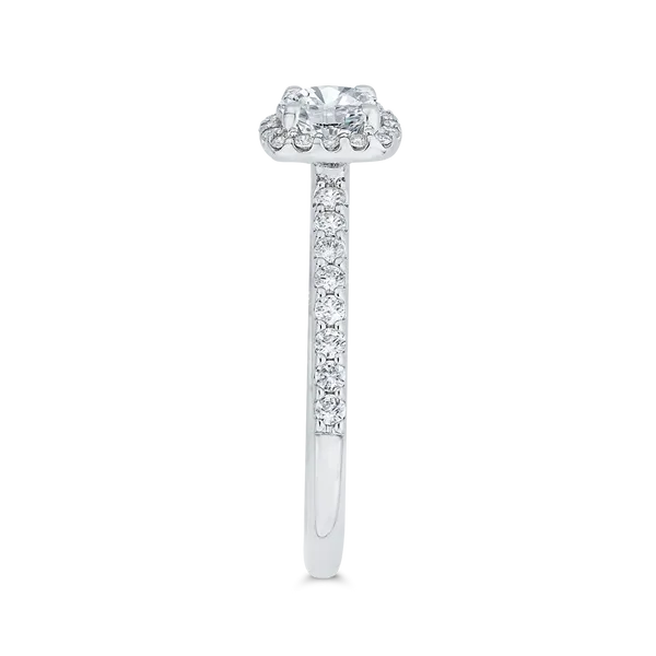 Diamond Halo Engagement Ring in 14K Two Tone Gold Image 3 Alan Miller Jewelers Oregon, OH