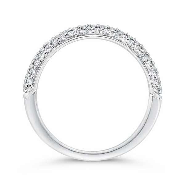 Diamond Wedding Band in 14K White Gold Image 4 Alan Miller Jewelers Oregon, OH