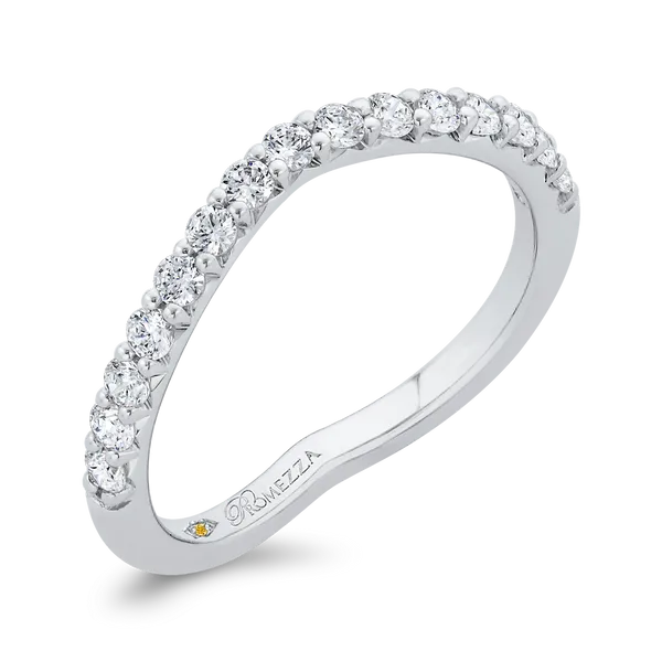 Diamond Counter Wedding Band in 14K White Gold Image 2 Alan Miller Jewelers Oregon, OH