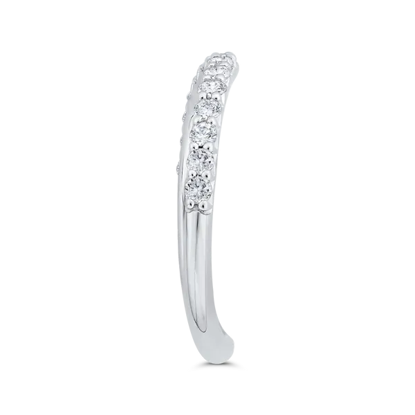 Diamond Counter Wedding Band in 14K White Gold Image 3 Alan Miller Jewelers Oregon, OH