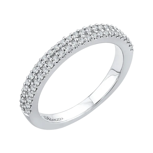 Half-Eternity Round Diamond Wedding Band in 14K White Gold Image 2 McChristy Jewelers Columbus, NE